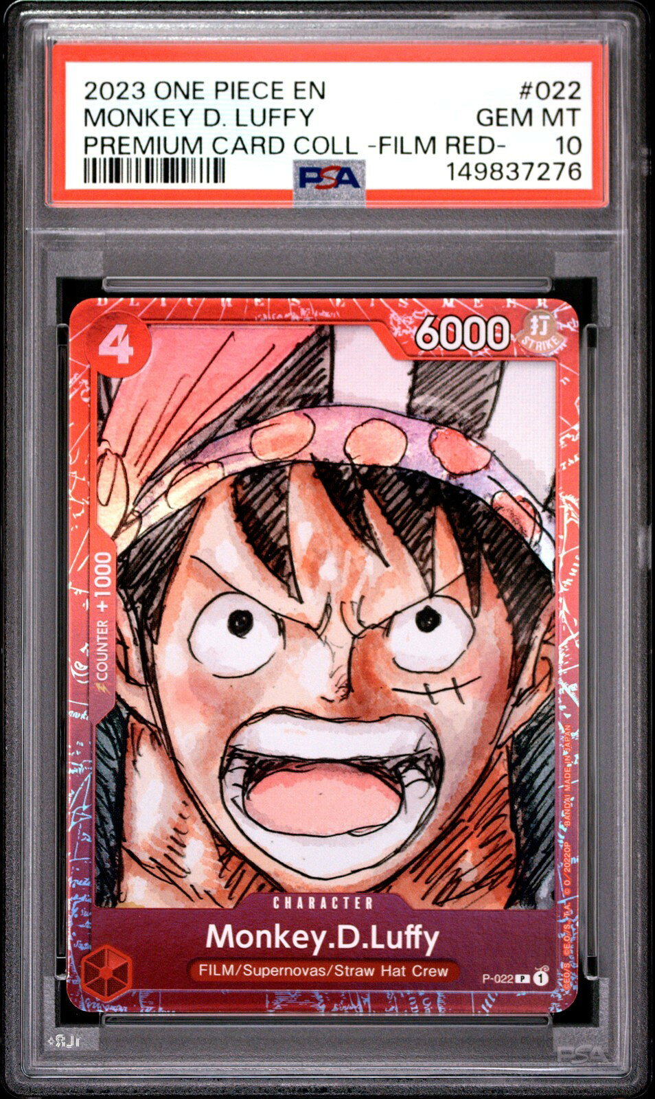 ワンピース英語版 PREMIUM CARD COLLECTION -ONE PIECE FILM RED- MONKEY D. LUFFY PSA 10 鑑定済【中古】