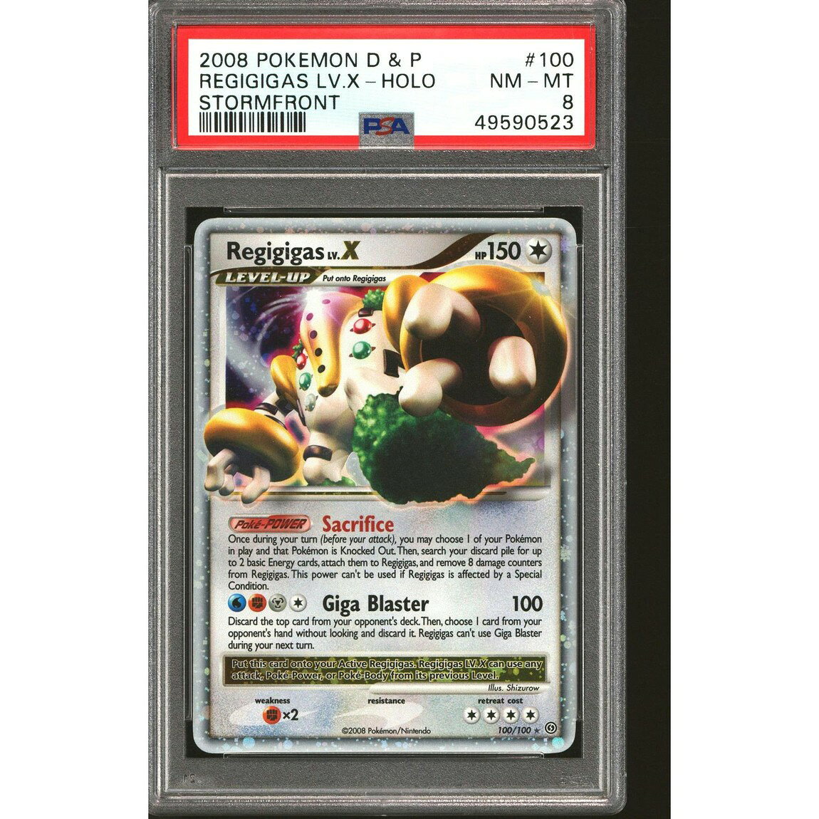 ポケモン英語版 D&P Stormfront レジギガス LV.X 100/100 PSA 8 鑑定済