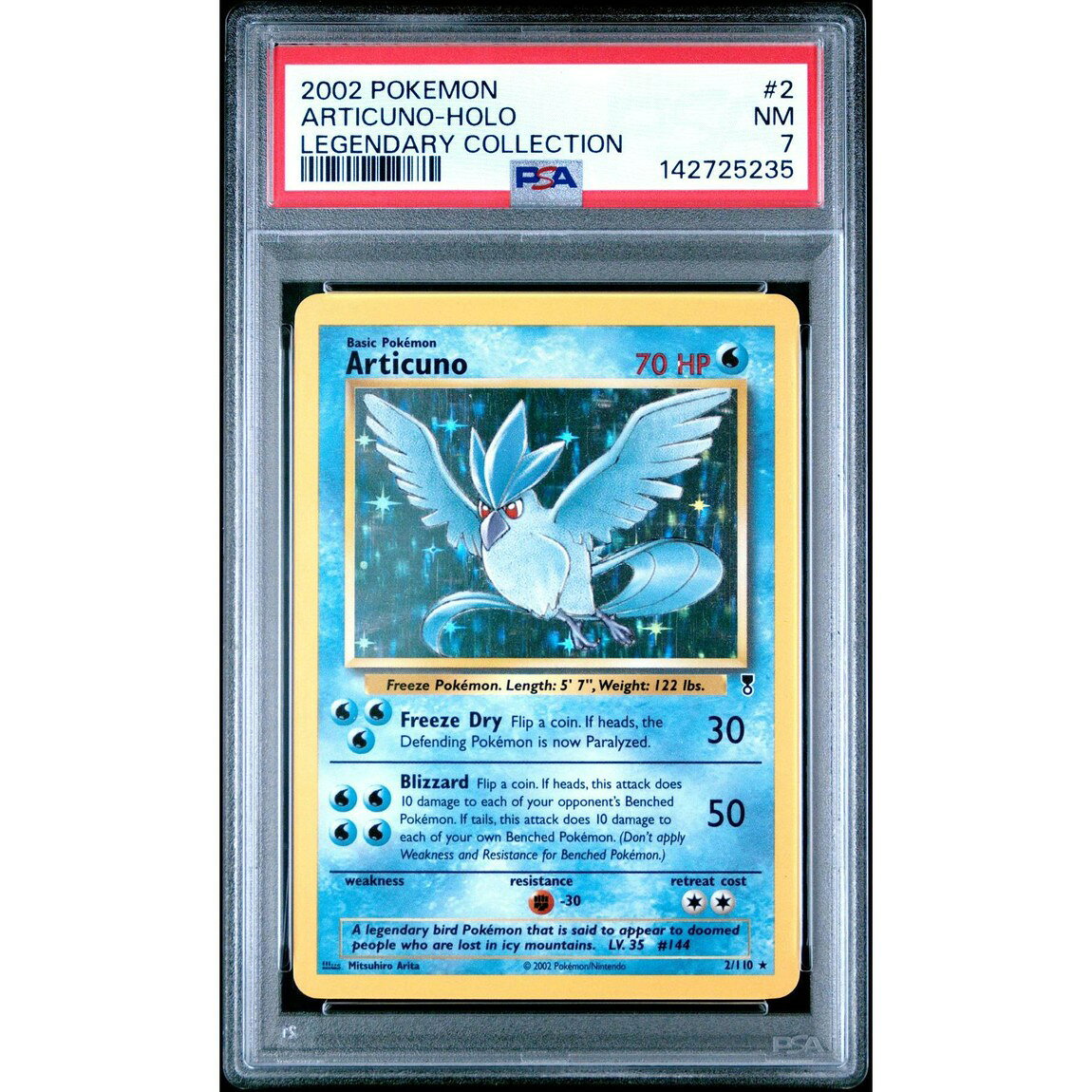 ポケモン英語版 2002 Legendary Collection Articuno フリーザー Holo ホロ 2/110 PSA 7 鑑定済【中古】