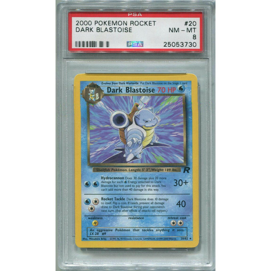 ポケモン英語版 2000 チームロケット Team Rocket Dark Blastoise 20/82 PSA 8 鑑定済【中古】