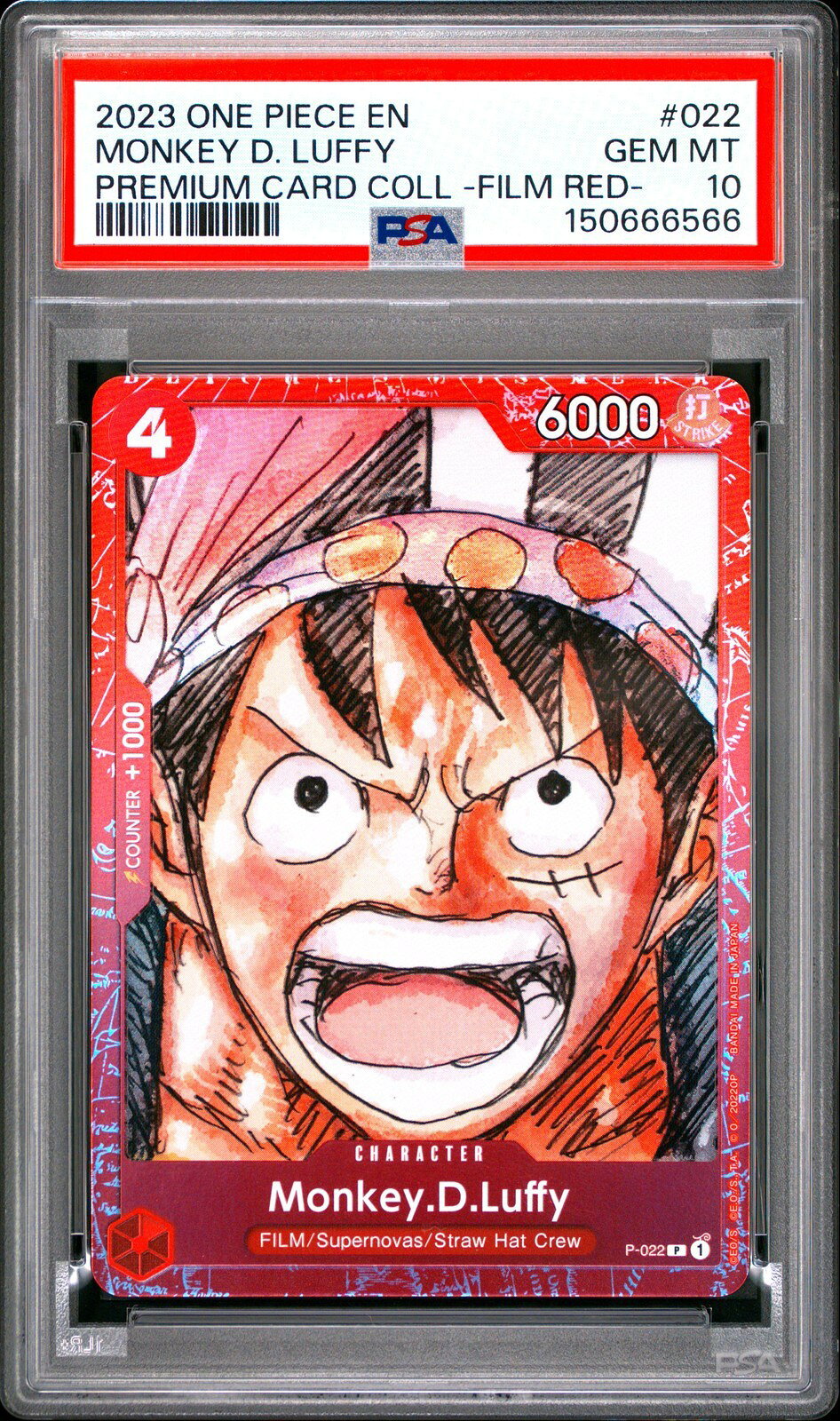 ワンピース英語版 PREMIUM CARD COLLECTION -ONE PIECE FILM RED- MONKEY D. LUFFY PSA 10 鑑定済【中古】
