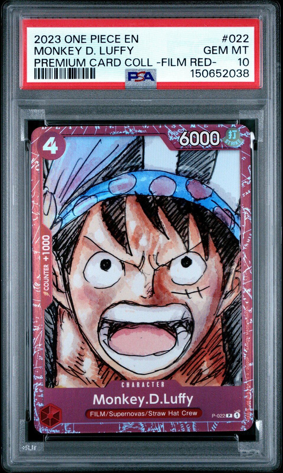 ワンピース英語版 PREMIUM CARD COLLECTION -ONE PIECE FILM RED- MONKEY D. LUFFY PSA 10 鑑定済【中古】