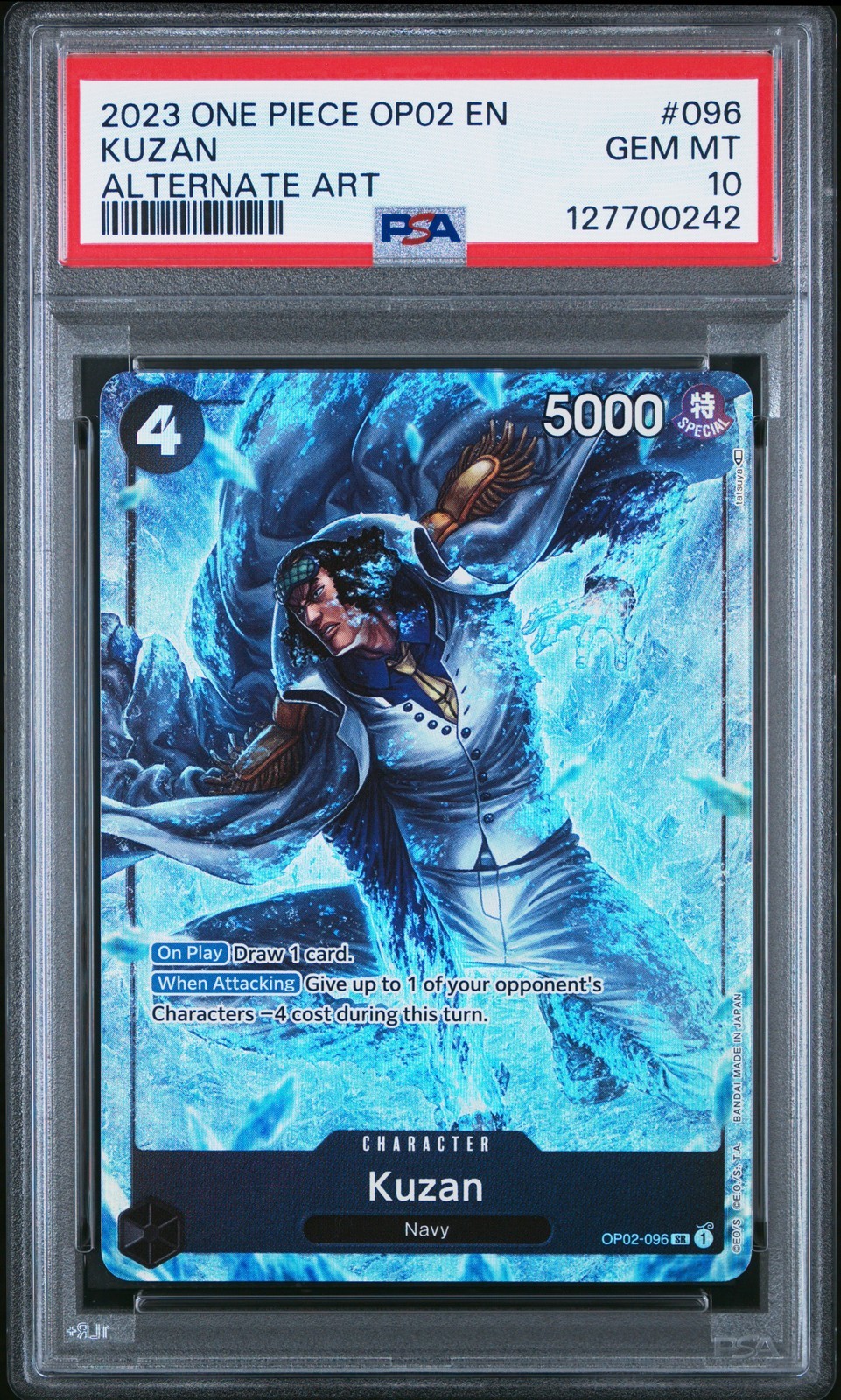 ワンピース英語版 2023 OP02-PARAMOUNT WAR クザン KUZAN ALTERNATE ART #096 PSA 10 鑑定済