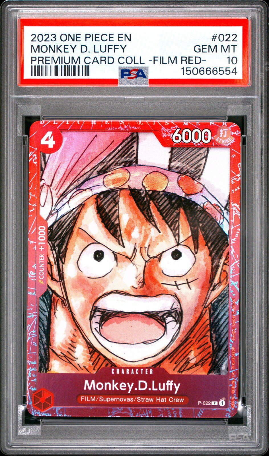 ワンピース英語版 PREMIUM CARD COLLECTION -ONE PIECE FILM RED- MONKEY D. LUFFY PSA 10 鑑定済【中古】