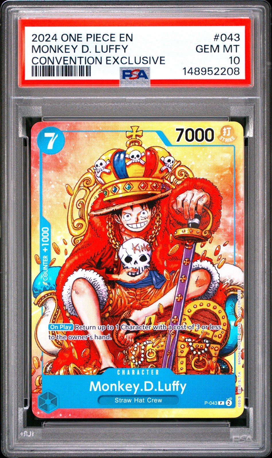 ワンピース英語版 2024 ONE PIECE PROMOS CONVENTION EXCLUSIVE MONKEY D. LUFFY #043 PSA 10 鑑定済