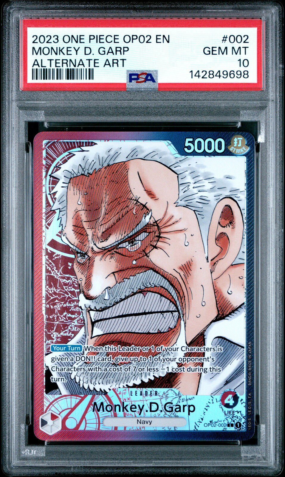 ワンピース英語版 2023 OP02-PARAMOUNT WAR MONKEY D. GARP ALTERNATE ART #002 PSA 10 鑑定済