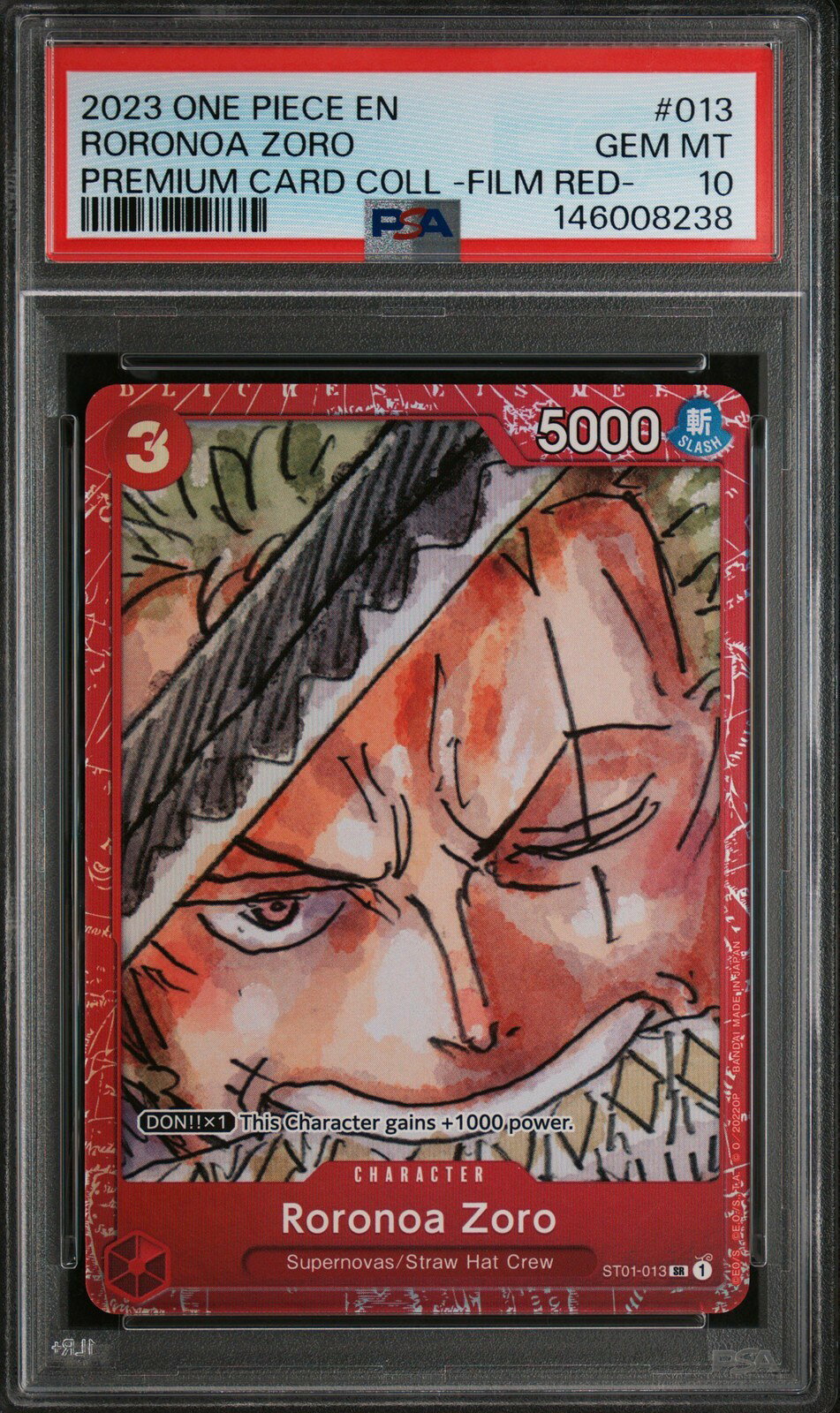 ワンピース英語版 2023 Premium Card Collection ONE PIECE FILM RED RORONOA ZORO PSA 10 鑑定済【中古】