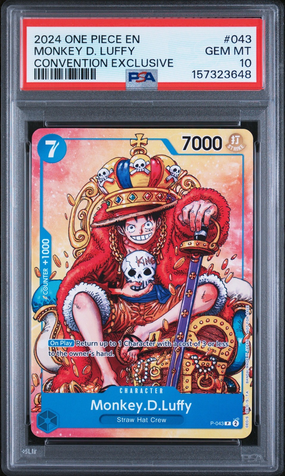 ワンピース英語版 2024 PROMOS CONVENTION EXCLUSIVE モンキー・D・ルフィ #043 PSA 10 鑑定済