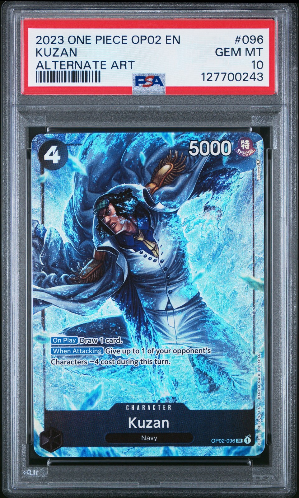 ワンピース英語版 2023 ONE PIECE OP02-PARAMOUNT WAR クザン KUZAN パラレル #096 PSA10 鑑定済