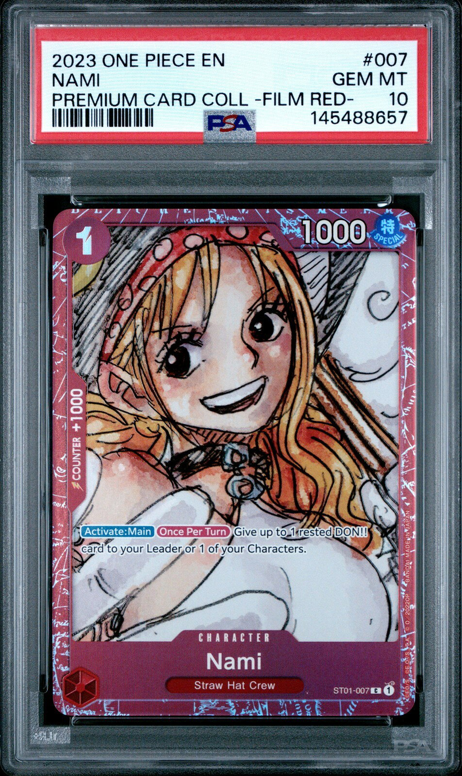 ワンピース英語版 2023 ONE PIECE PREMIUM CARD COLLECTION -ONE PIECE FILM RED- ナミ NAMI #007 PSA10 鑑定済