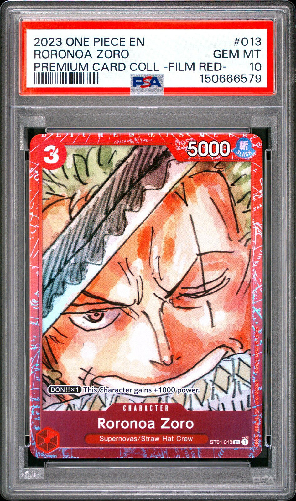 ワンピース英語版 2023 ONE PIECE PREMIUM CARD COLLECTION -ONE PIECE FILM RED- RORONOA ZORO PSA 10 鑑定済【中古】