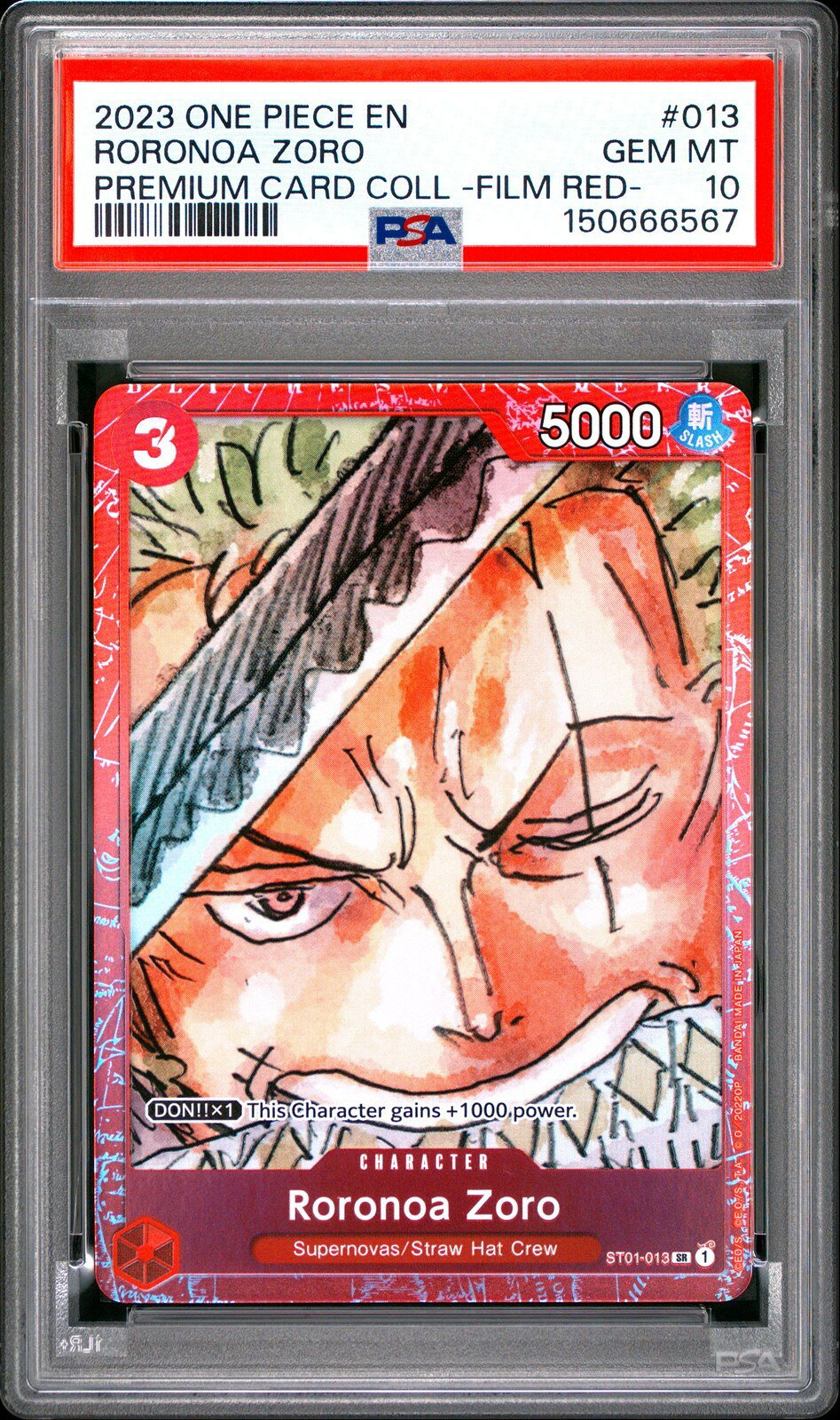 ワンピース英語版 2023 ONE PIECE PREMIUM CARD COLLECTION -ONE PIECE FILM RED- RORONOA ZORO PSA 10 鑑定済【中古】