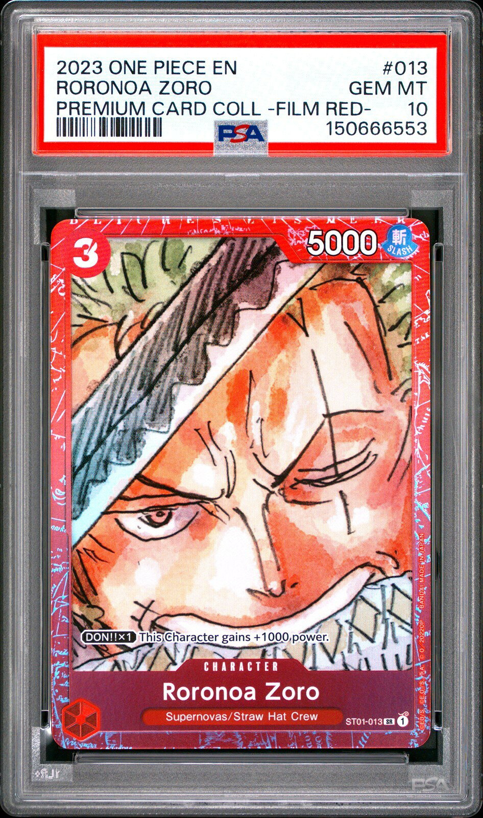 ワンピース英語版 2023 PREMIUM CARD COLLECTION -ONE PIECE FILM RED- RORONOA ZORO PSA 10 鑑定済【中古】