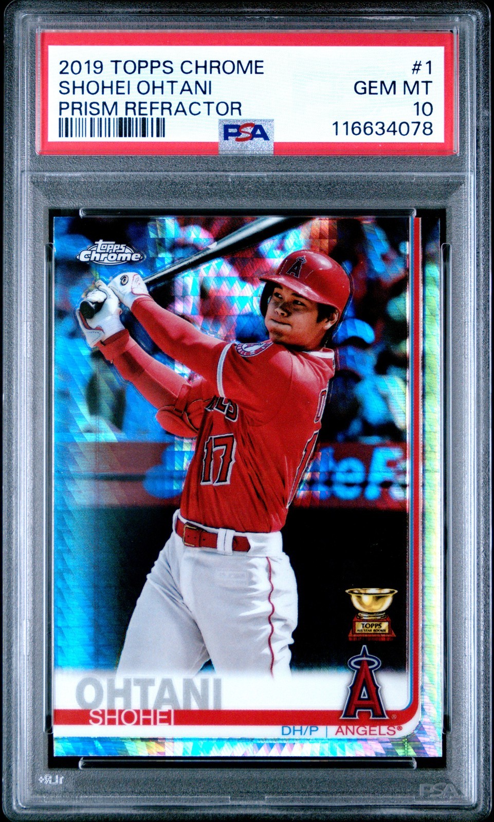 MLB 2019 TOPPS CHROME 大谷翔平 PRISM REFRACTOR #1 PSA10 鑑定済