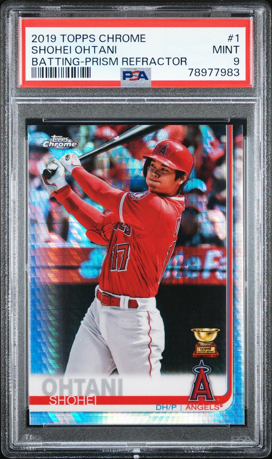 MLB 2019 TOPPS CHROME 大谷翔平 PRISM REFRACTOR #1 PSA 9 鑑定済