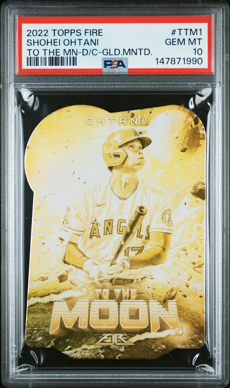 MLB 2022 TOPPS FIRE TO THE MOON DIE-CUT 大谷翔平 GOLD MINTED #TTM1 PSA10 鑑定済