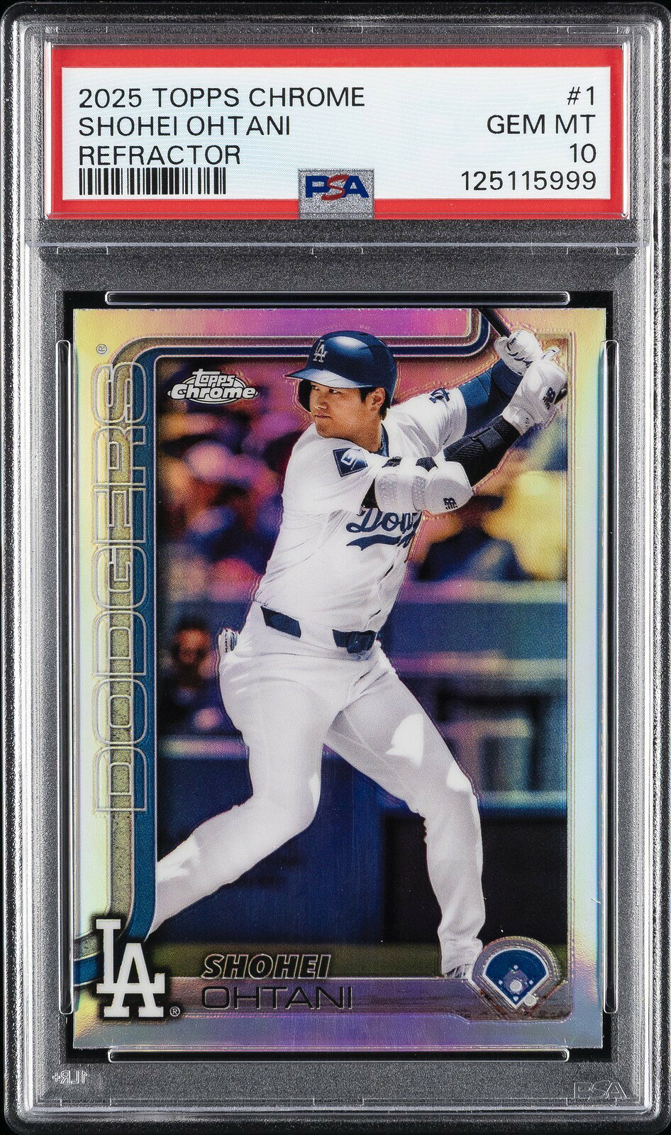 MLB 2025 TOPPS CHROME 大谷翔平 REFRACTOR #1 PSA 10 鑑定済