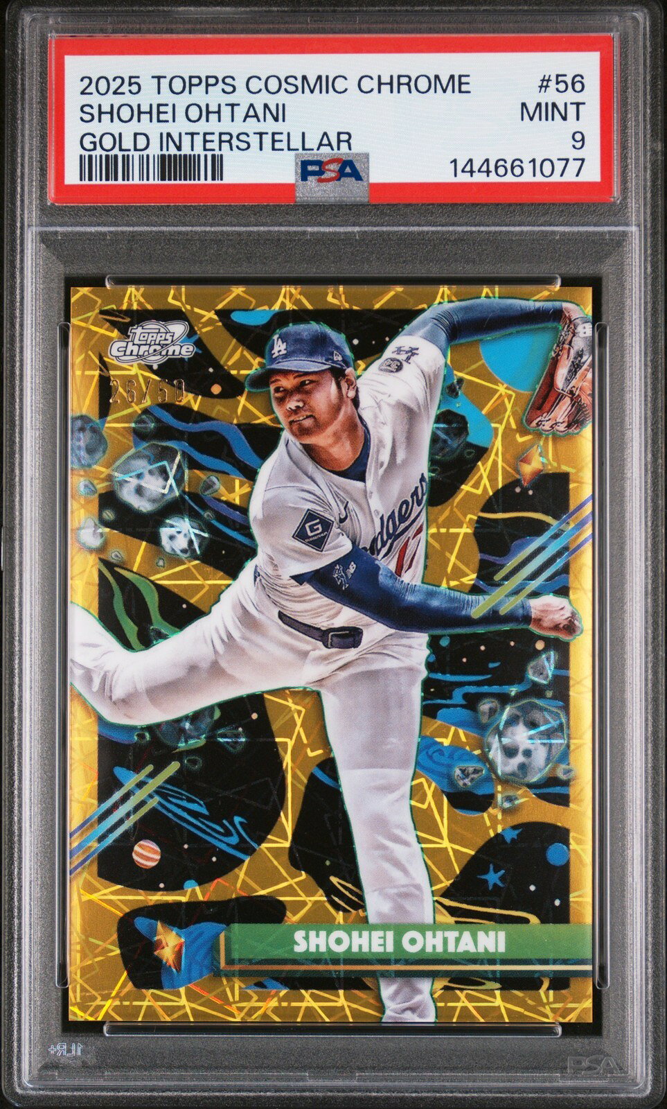 MLB 2025 TOPPS COSMIC CHROME 大谷翔平 GOLD INTERSTELLAR /50 #56 PSA 9 鑑定済