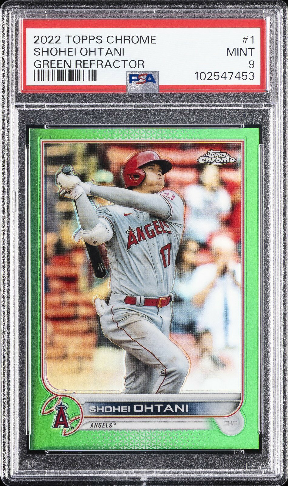 MLB 2022 TOPPS CHROME 大谷翔平 GREEN REFRACTOR #1 82/99 PSA 9 鑑定済