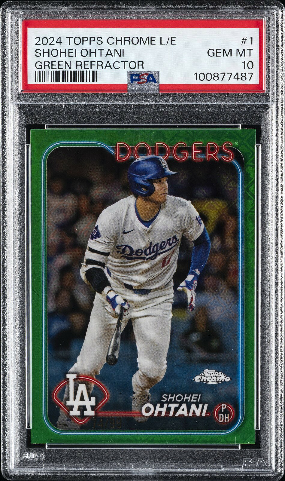 MLB 2024 Topps Chrome Logofractor Edition 大谷翔平 Green Refractor 74/99 PSA 10 鑑定済