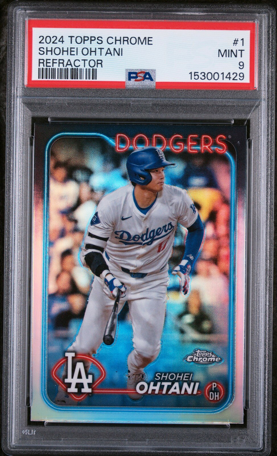 MLB 2024 TOPPS CHROME 大谷翔平 REFRACTOR #1 PSA 9 鑑定済