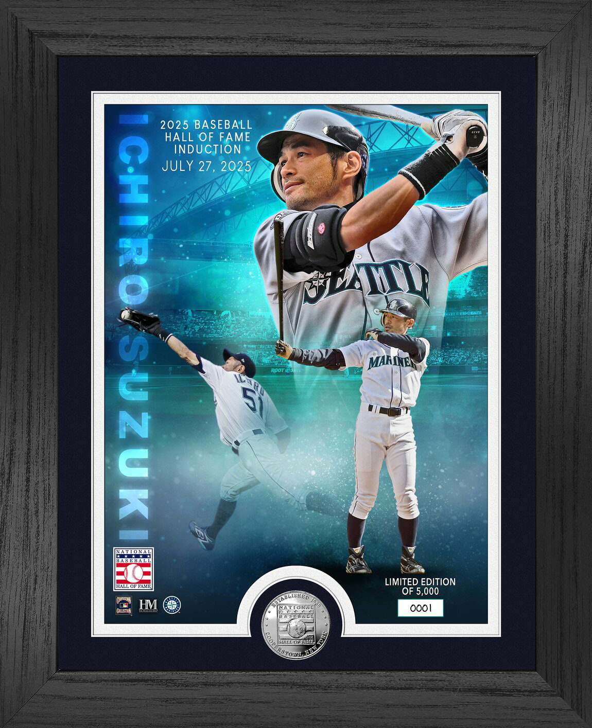 PRODUCT DETAILS MLB イチロー シアトル・マリナーズ 2025年 アメリカ野球殿堂入り シルバーコイン フォトミント【商品情報】・選手：イチロー選手・チーム：シアトル・マリナーズ・出来事・受賞：2025年 アメリカ野球殿堂入り（National Baseball Hall of Fame Induction）・アイテム種別：シルバーコイン フォトミント・素材：シルバープレート（銀メッキ）コイン、アクリルガラス、木製フレーム・限定数・サイズ：世界限定5000枚 / フレーム：13インチ×16インチ（約33cm×40.6cm）【The Highland Mint について】・米国の公式ライセンス記念品メーカーThe Highland Mint社製の正規ライセンス品です。【ご注意】・海外直輸入の新品です。パッケージ・証明書の表記は英語です。・海外倉庫からの輸送のため、発送までに数日〜2〜3週間程度かかる場合があります。・限定生産品のため、品切れの際はキャンセル・返金とさせていただく場合があります。 ■ 商品について 海外輸入品（説明書は英語表記の場合あり） ■ ご注意 ・掲載画像は実物に近い色味になるよう調整しておりますが、ご利用の環境により差異が生じる場合があります。・複数店舗で在庫を共有しているため、ご注文後に在庫切れとなる場合がございます。 ■ 納期について お届けの目安を必ずご確認ください。 海外正規ルート仕入れ品 海外ブランド ▼ 海外正規ブランド店 正規代理店 ▼ 当 店 ※本商品は並行輸入品です 製造元は正規品と同一のブランド・メーカーです。当店では海外正規ルートより仕入れた商品を取り扱っております。流通ルートが異なるのみで、商品自体に違いはございません。 ── 当店の商品について ── 正規品のみ取り扱い 海外正規店・正規代理店から商品を直接仕入れ、国内に輸入して販売しております。 日本未入荷・海外限定モデルも多数 日本未入荷・海外限定モデルも多数取り扱っております。サイズ・カラー違いや海外限定で販売された製品など、日本では手に入りにくいアイテムをお届けいたします。 お求めやすい価格の理由 海外市場での価格差や流通ルートの違いにより、国内販売価格よりお求めやすくなっております。品質はそのままに、よりお手頃な価格でお届けいたします。 安心保証 ご使用前に万が一、製品に不具合がございました場合は、交換または商品代金のご返金にて対応させていただきます。商品到着後5日以内にご連絡ください。 ご注意 海外からの輸入品となります。海外輸送のため、外箱に軽微なスレ等がある場合がございますが、商品本体には影響ございません。 ※在庫状況は仕入先の在庫情報をもとに出来る限り正確に表示しておりますが、取寄せ商品のため、タイミングによりご注文後に欠品・キャンセルとなる場合がございます。 お探しの商品がございましたら、お気軽にご相談ください。