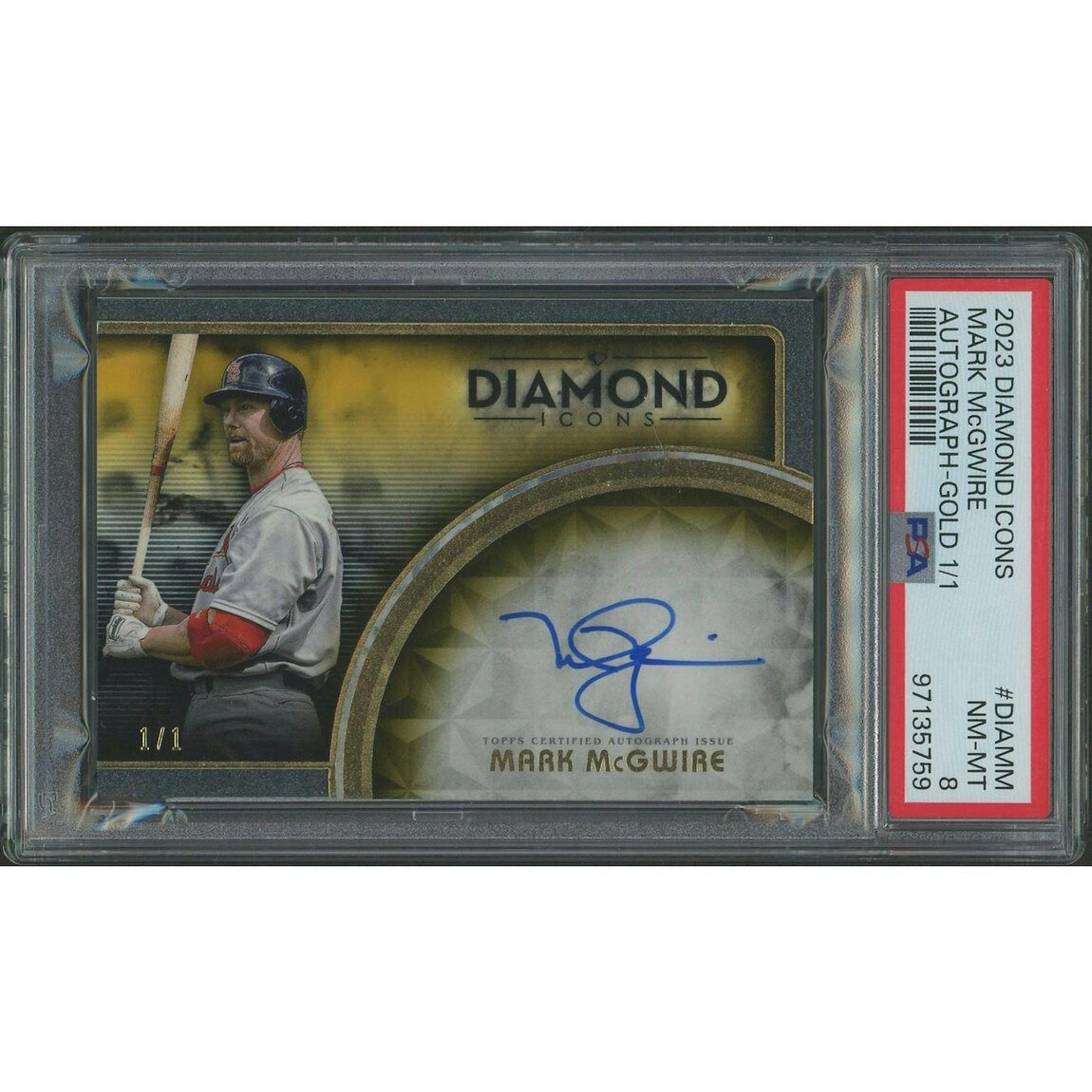 MLB 2023 Topps Diamond Icons マーク・マグワイア Gold Auto #DIAMM 1/1 PSA 8 鑑定済
