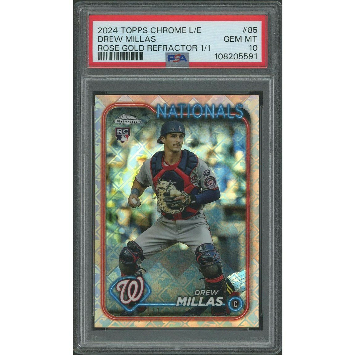 MLB 2024 Topps Chrome Logofractor ドリュー・ミラス Rose Gold Refractor Rookie #85 #1/1 PSA10 鑑定済