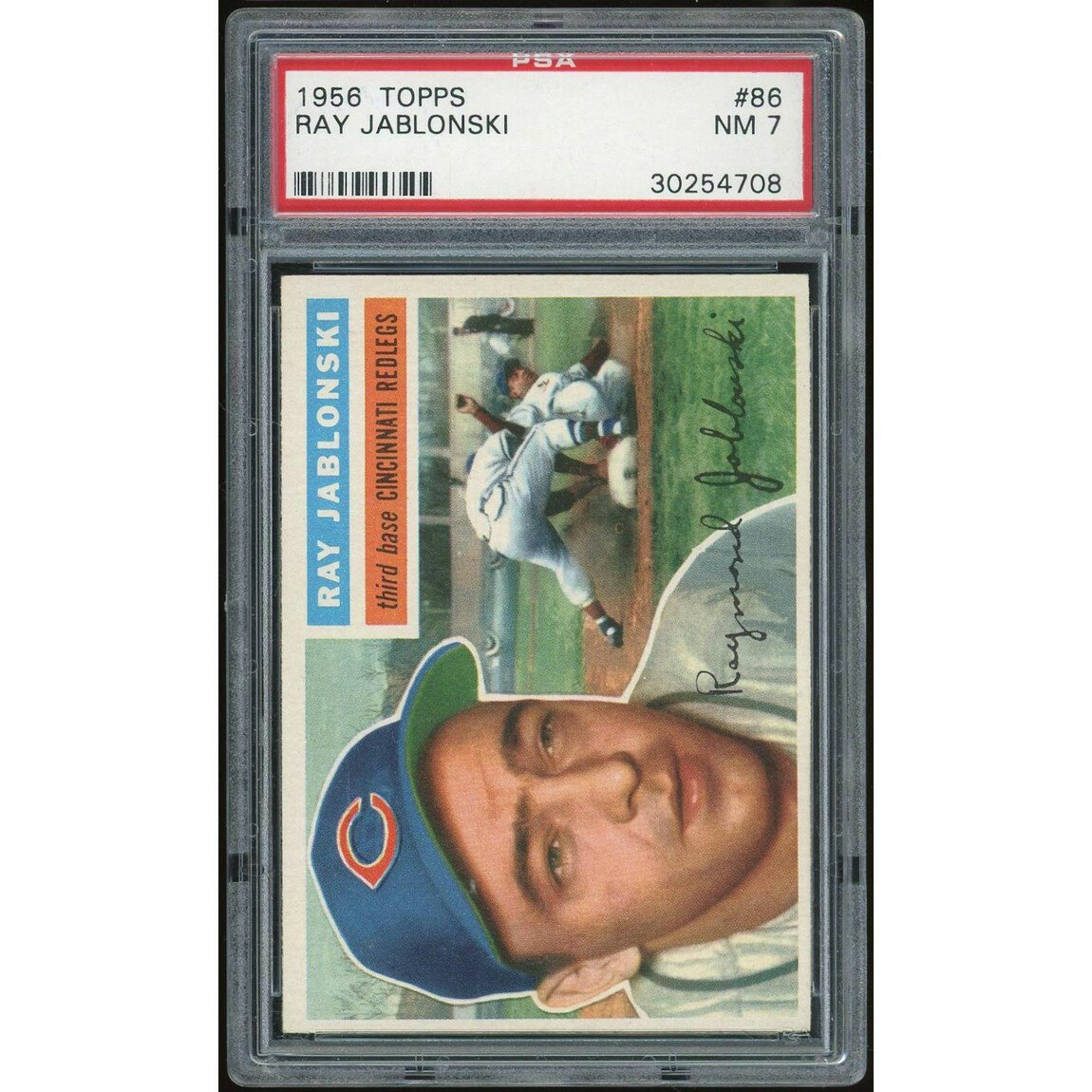 MLB 1956 Topps レイ・ヤブロンスキー Ray Jablonski WB #86 PSA 7 鑑定済