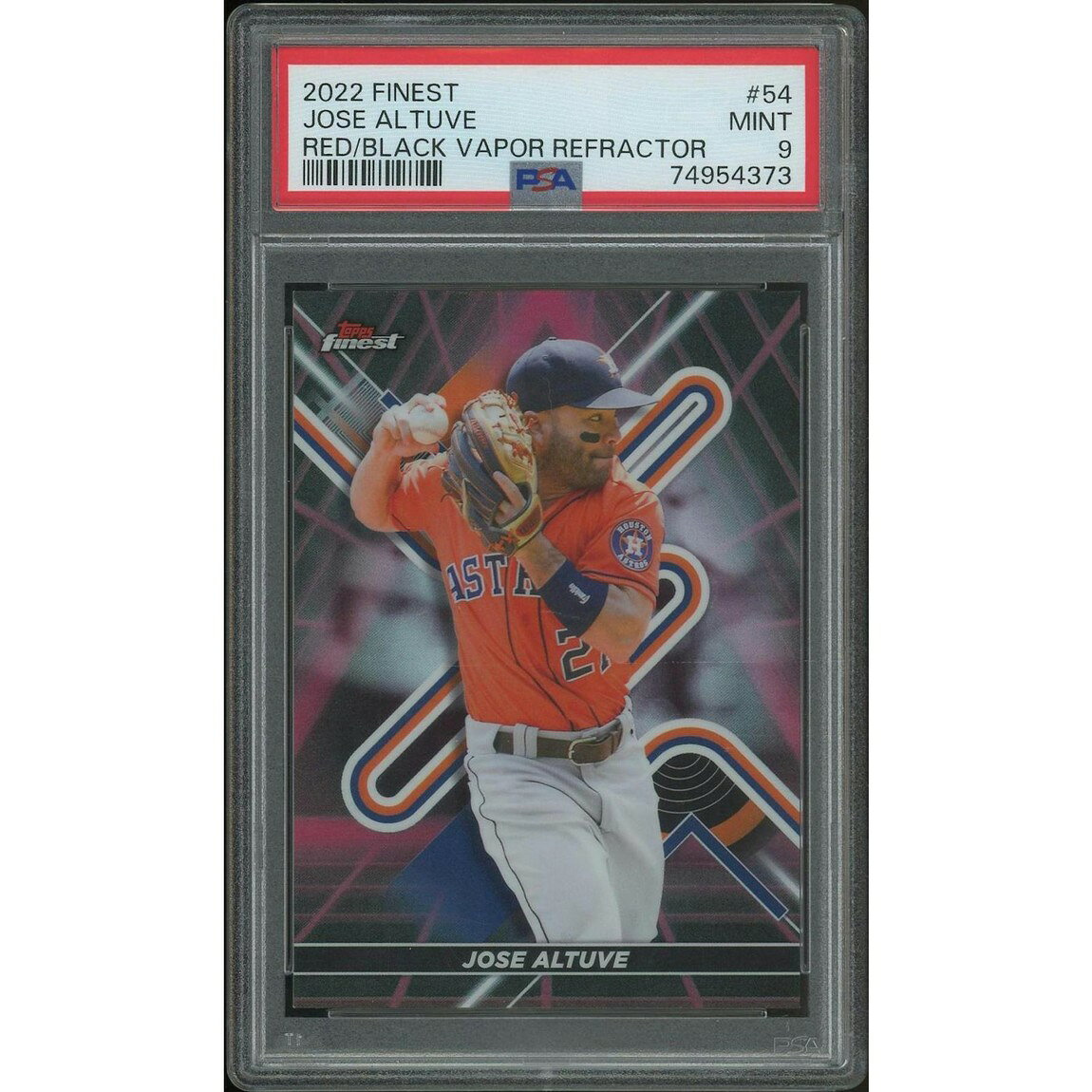 MLB 2022 Topps Finest ホセ・アルトゥーベ Red Black Vapor Refractor #54 #10/10 PSA9 鑑定済
