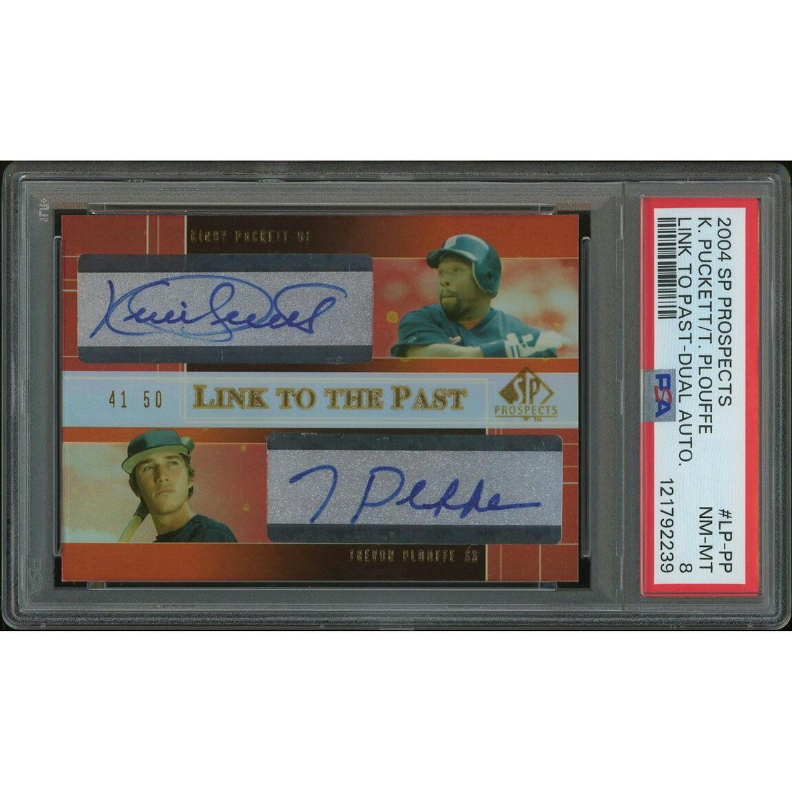 MLB 2004 Upper Deck SP Prospects カービー・パケット & トレバー・プルーフ Link to the Past Auto #LPPP /50 PSA 8 鑑定済