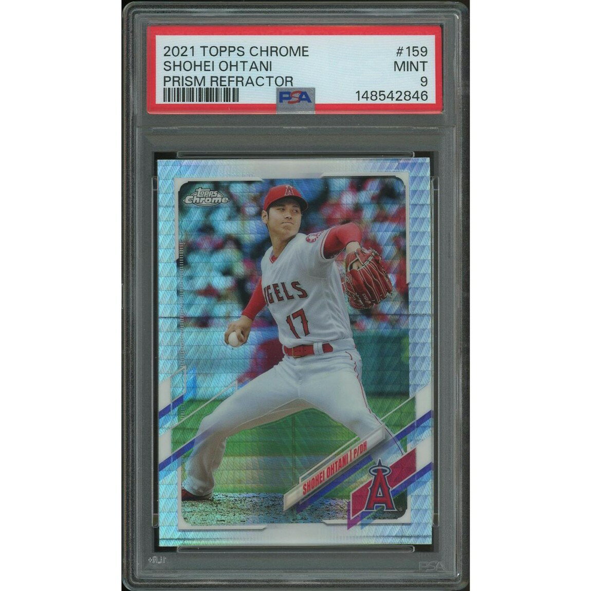 MLB 2021 Topps Chrome Baseball 大谷翔平 Prism Refractor #159 PSA9 鑑定済