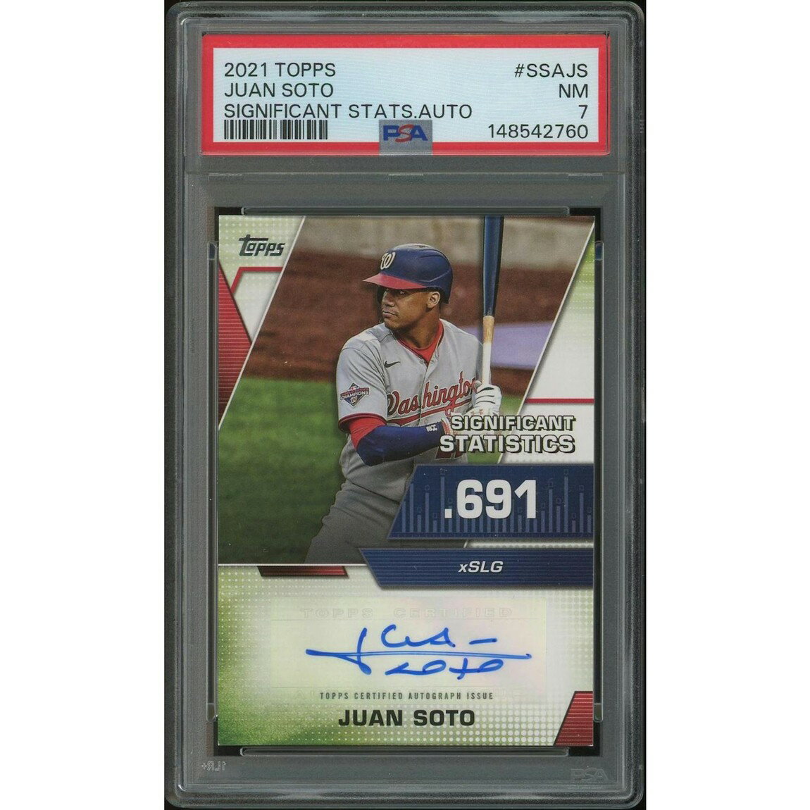 MLB 2021 Topps Baseball フアン・ソト Significant Statistics Auto #SSAJS #01/25 PSA 7 鑑定済