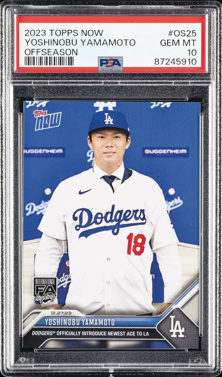 MLB 2023 TOPPS NOW OFFSEASON 山本由伸 #OS25 PSA 10 鑑定済