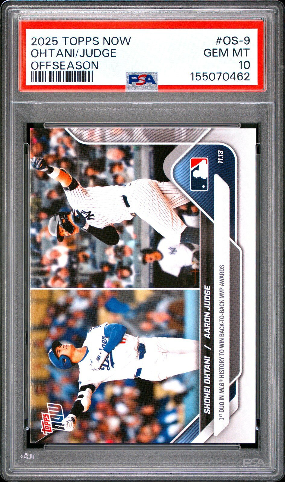 MLB 2025 TOPPS NOW OFFSEASON アーロン・ジャッジ / 大谷翔平 #OS-9 PSA 10 鑑定済