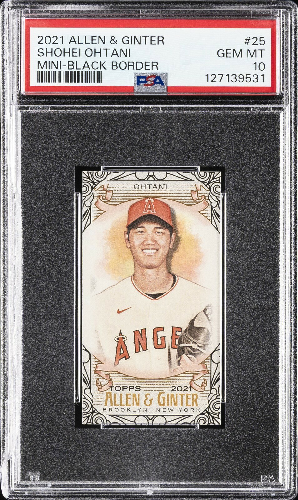 MLB 2021 ALLEN & GINTER MINI-BLACK BORDER 大谷翔平 #25 PSA10 鑑定済