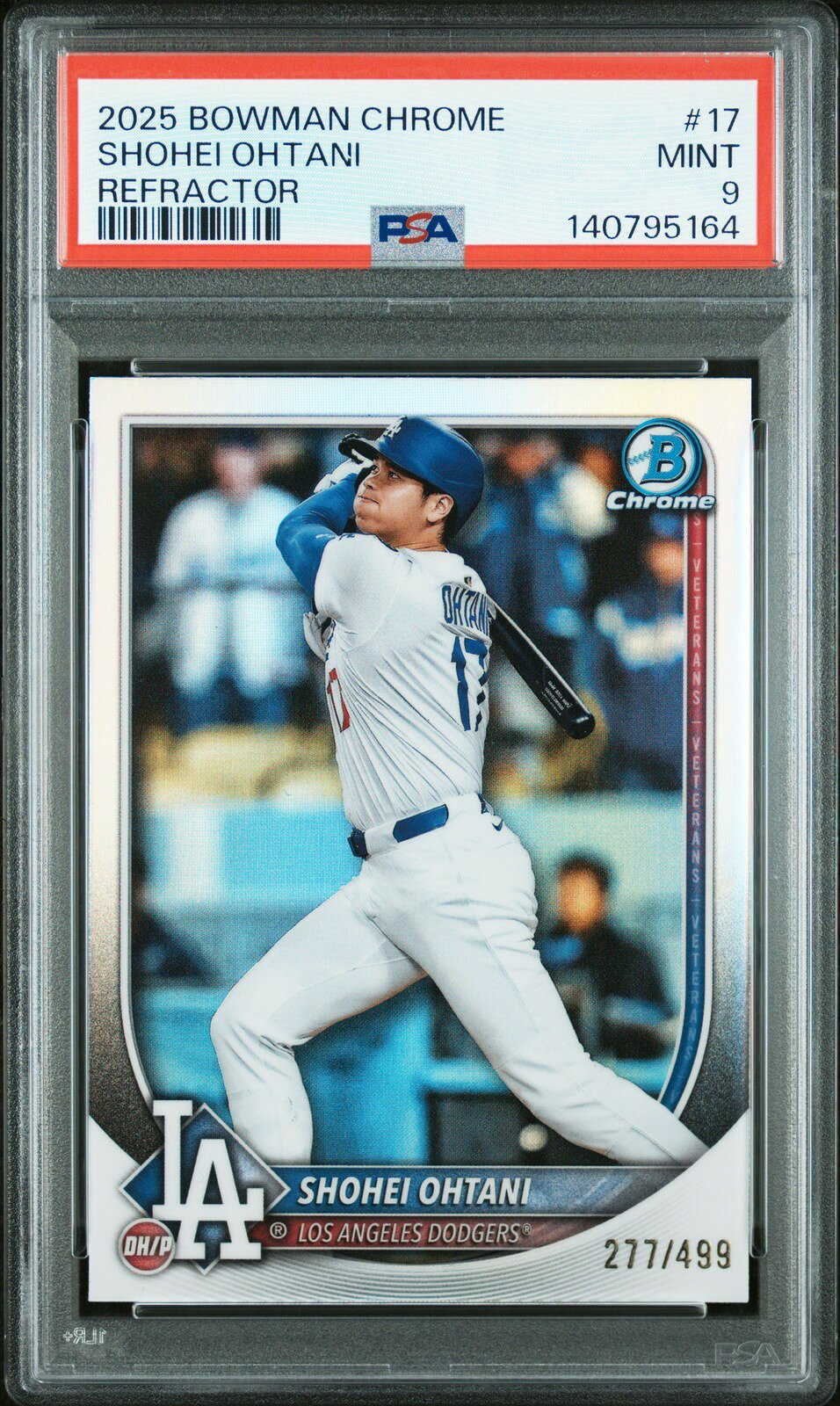 MLB 2025 Bowman Chrome 大谷翔平 Refractor #17 277/499 PSA 9 鑑定済