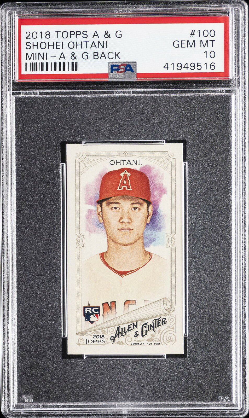 MLB 2018 ALLEN & GINTER MINI-A & G BACK 大谷翔平 ルーキー #100 PSA10 鑑定済