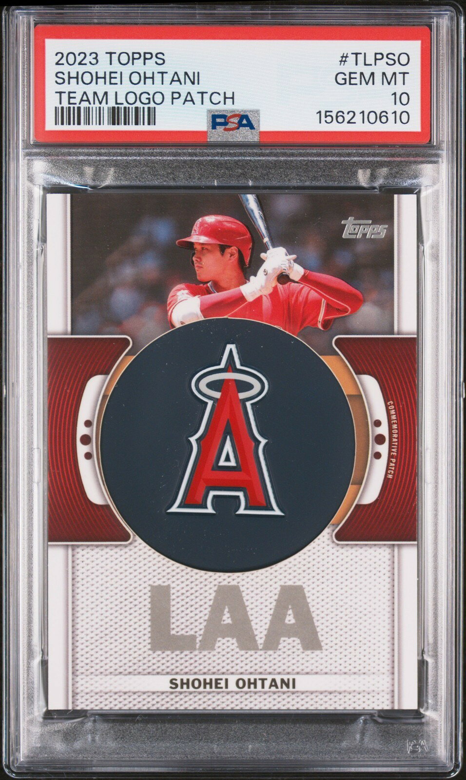 MLB 2023 Topps Team Logo Commemorative Patch 大谷翔平 直筆サイン #TLPSO PSA 10 鑑定済