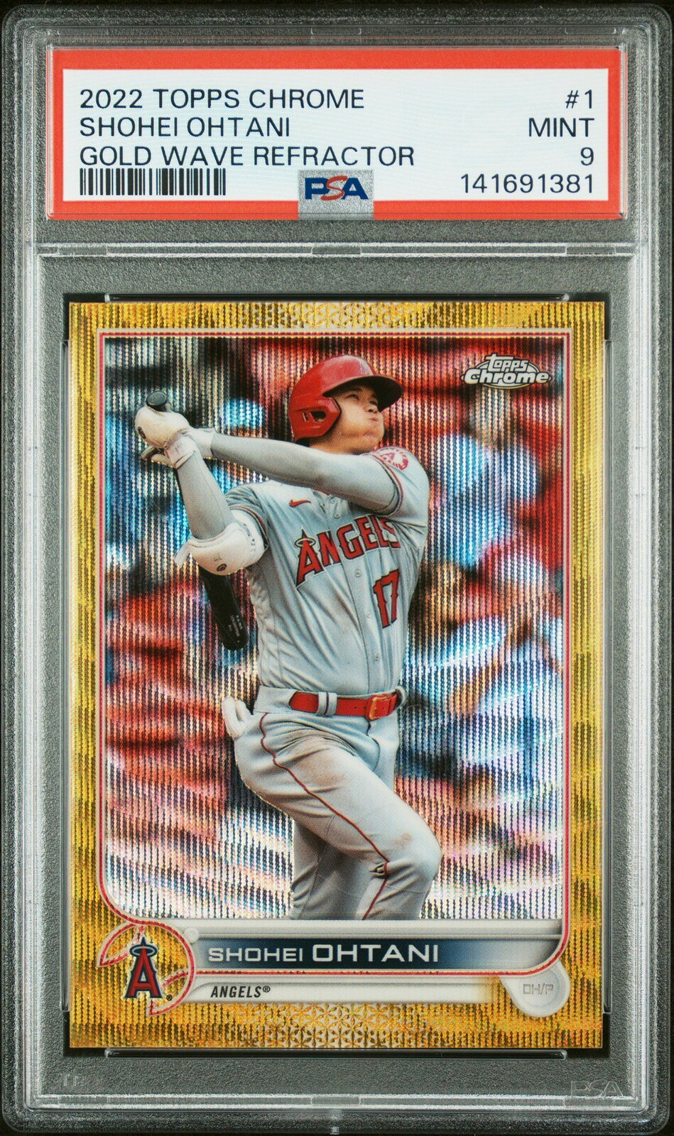 MLB 2022 Topps Chrome 大谷翔平 Gold Wave Refractor #1 14/50 PSA 9 鑑定済