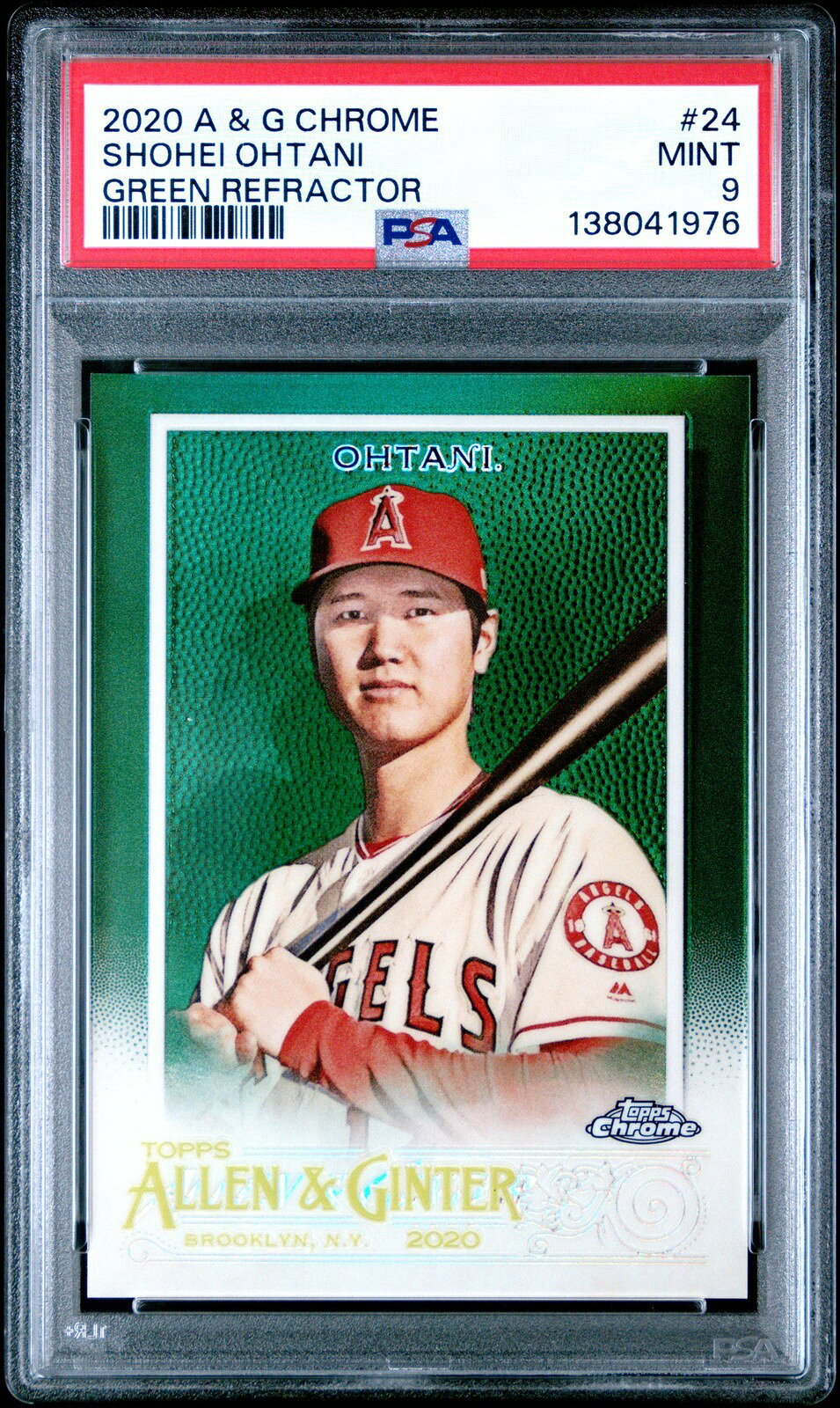 MLB 2020 ALLEN & GINTER CHROME 大谷翔平 GREEN REFRACTOR #24 8/99 PSA 9 鑑定済