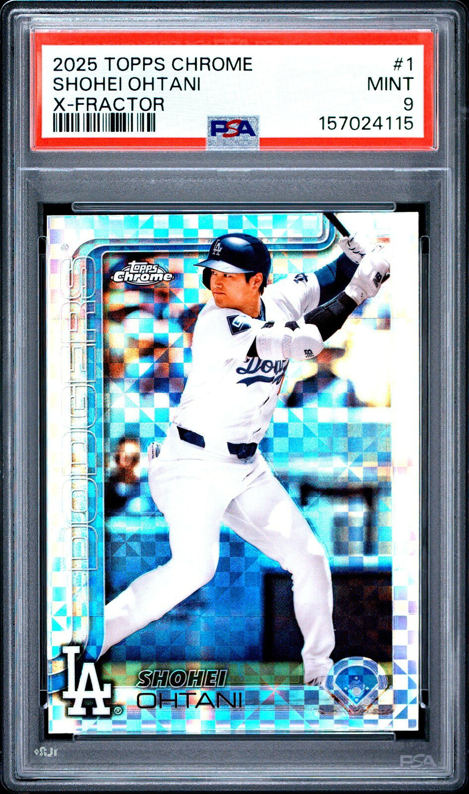 MLB 2025 TOPPS CHROME 大谷翔平 X-FRACTOR #1 PSA 9 鑑定済