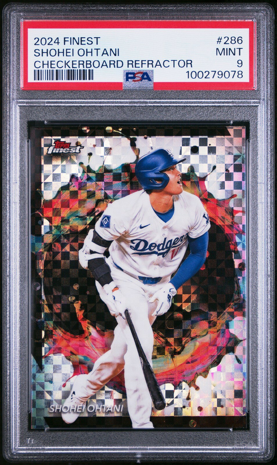MLB 2024 Topps Finest 大谷翔平 CHECKERBOARD REFRACTOR #286 PSA9 鑑定済