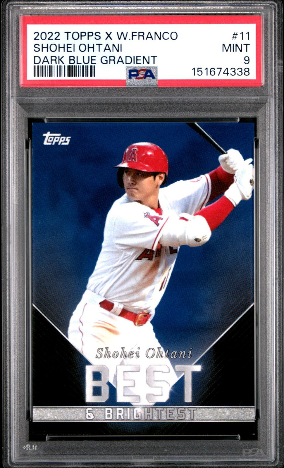 MLB 2022 TOPPS X WANDER FRANCO 大谷翔平 DARK BLUE GRADIENT #11 71/75 PSA 9 鑑定済