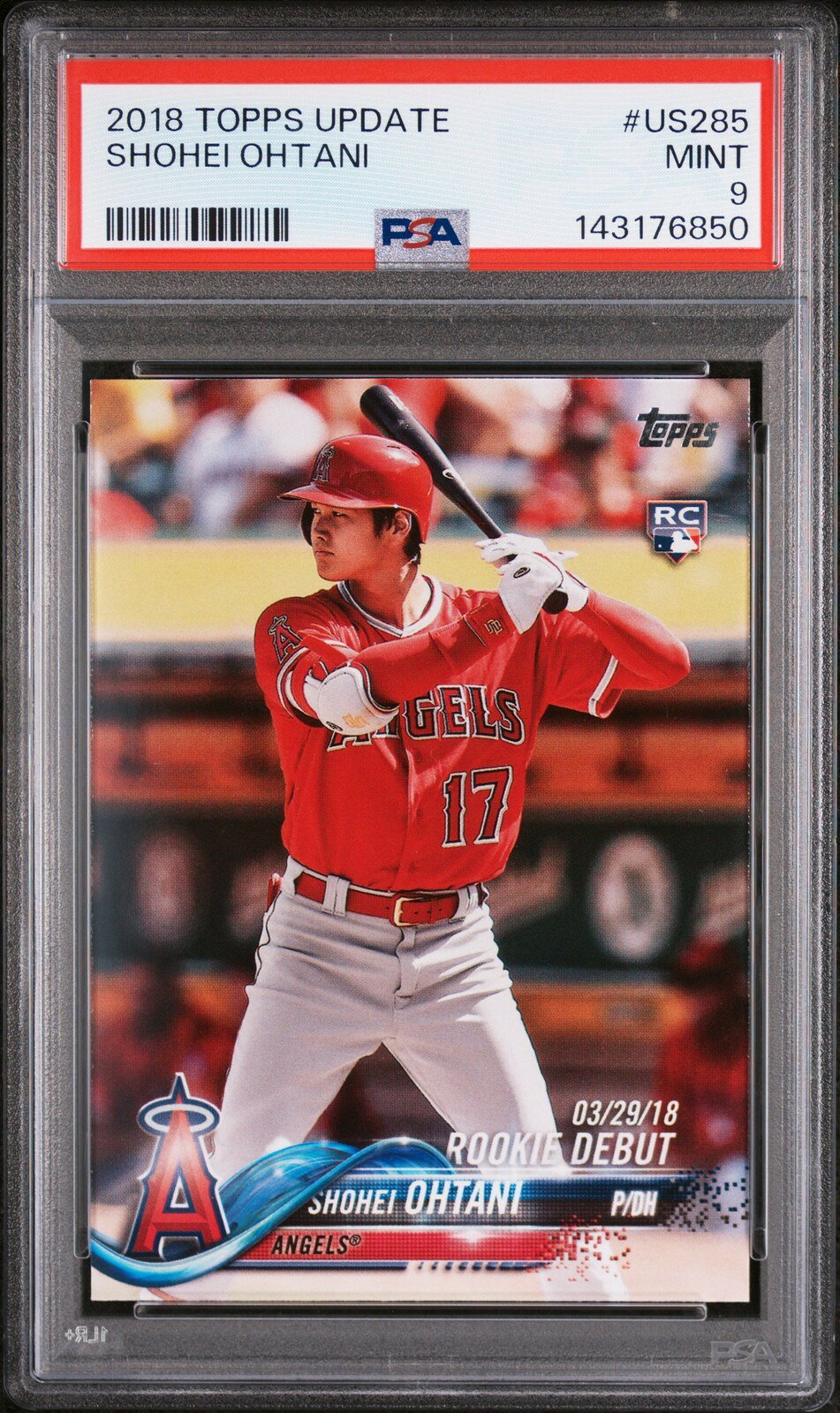 MLB 2018 TOPPS UPDATE 大谷翔平 #US285 PSA9 鑑定済