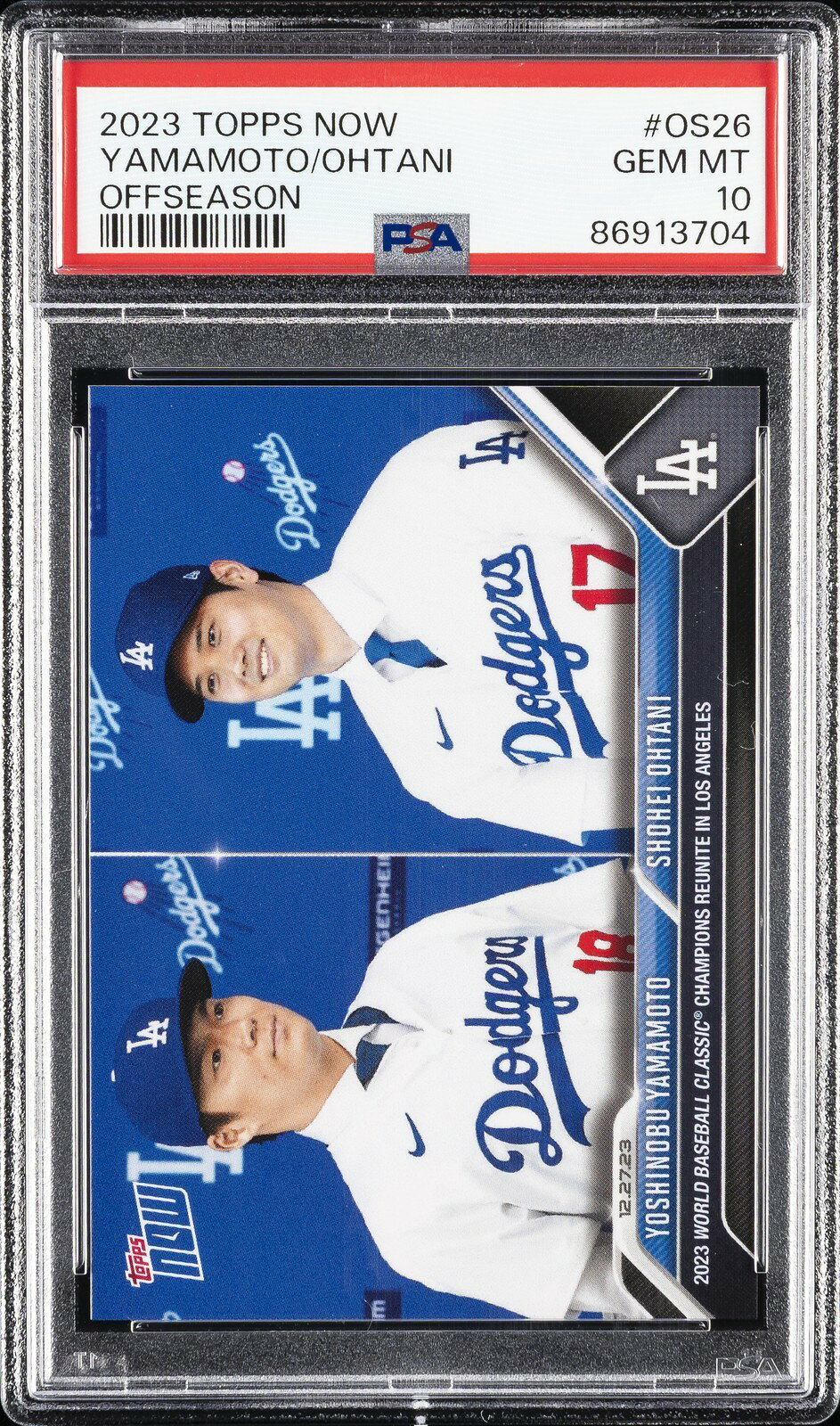 MLB 2023 TOPPS NOW OFFSEASON 大谷翔平 山本由伸 #OS26 PSA 10 鑑定済