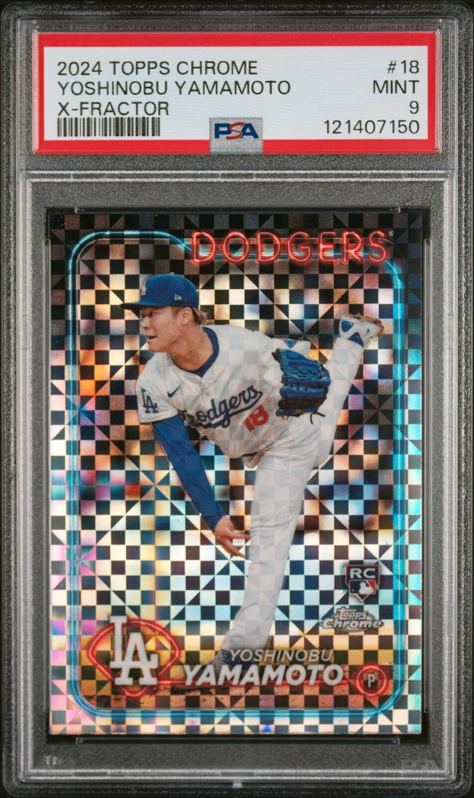 MLB 2024 TOPPS CHROME 山本由伸 X-FRACTOR #18 PSA 9 鑑定済