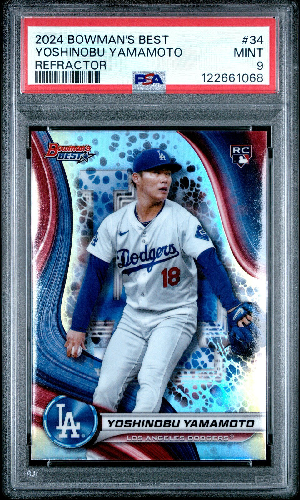 MLB 2024 Bowman's Best 山本由伸 Refractor #34 PSA 9 鑑定済