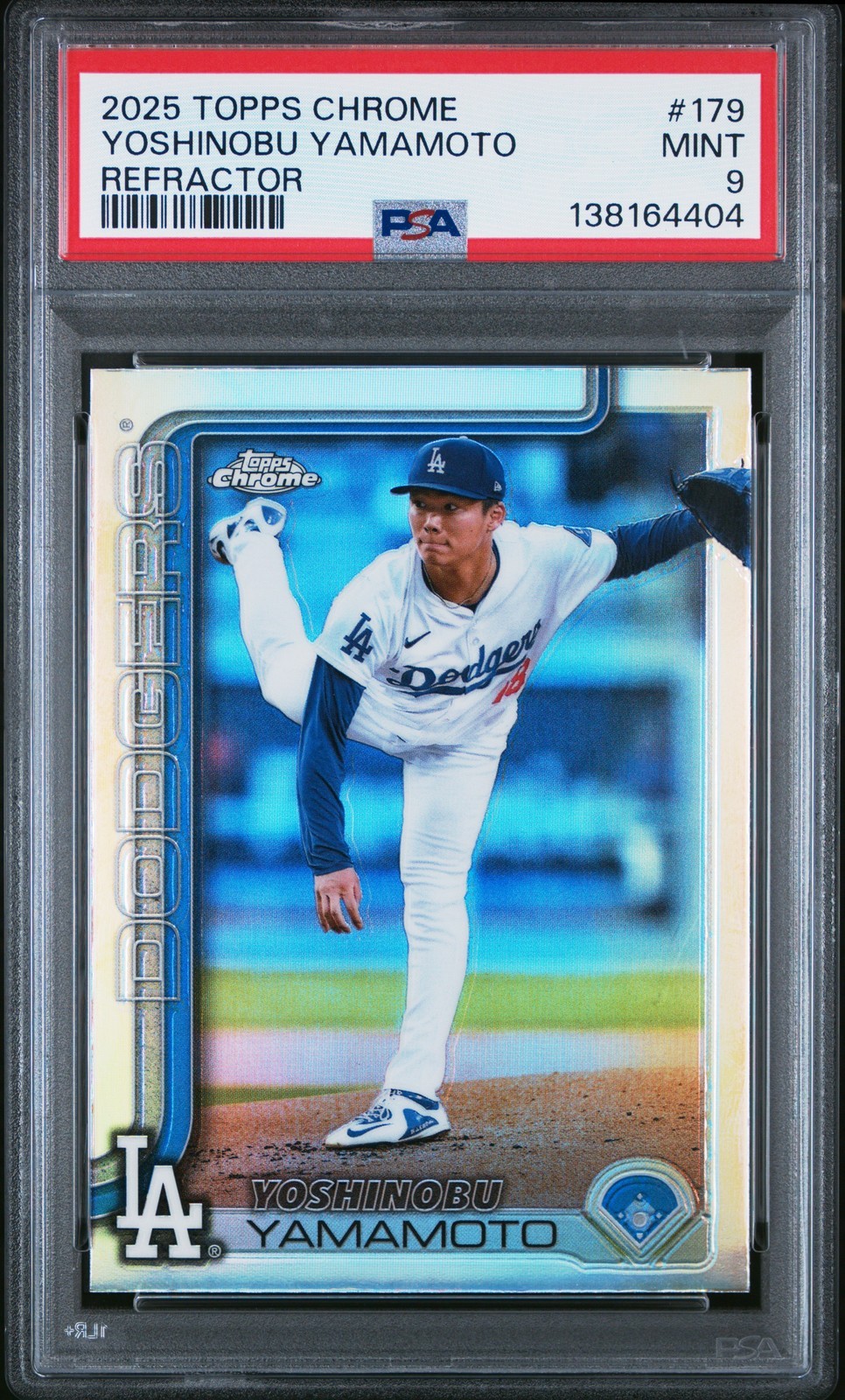 MLB 2025 Topps Chrome 山本由伸 リフラクター #179 PSA 9 鑑定済【中古】