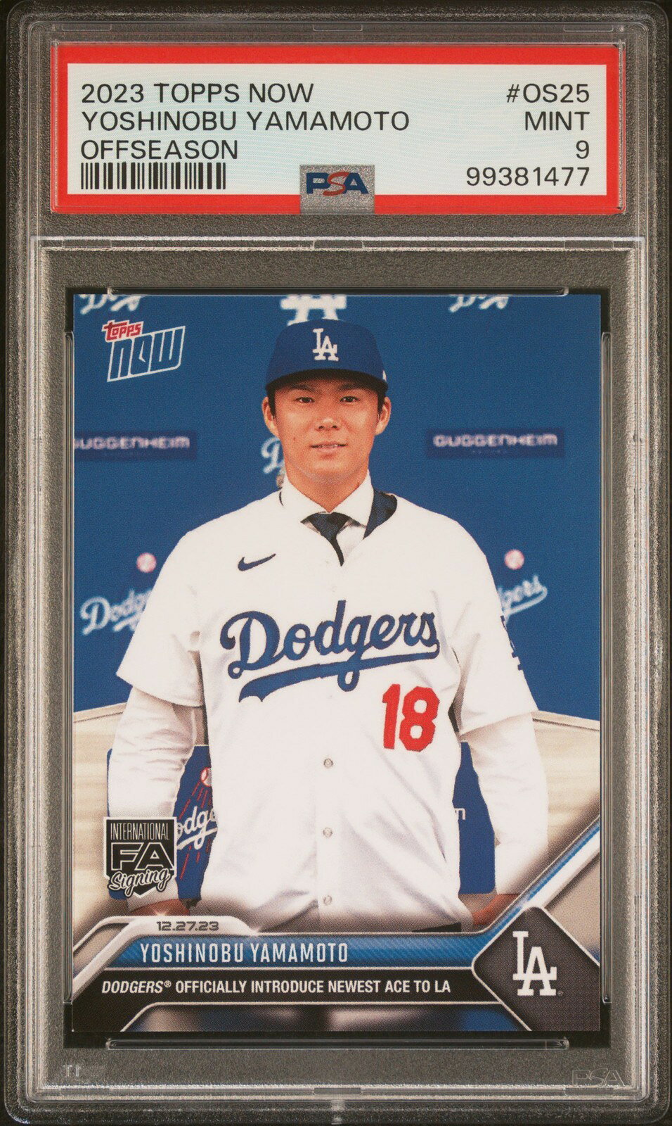 MLB 2023 TOPPS NOW OFFSEASON 山本由伸 #OS25 PSA 9 鑑定済